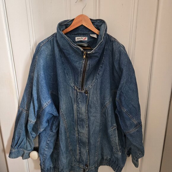 Rafi Size 44 Paperbag Hem Denim Jacket (30 PTP) - Picture 1 of 14